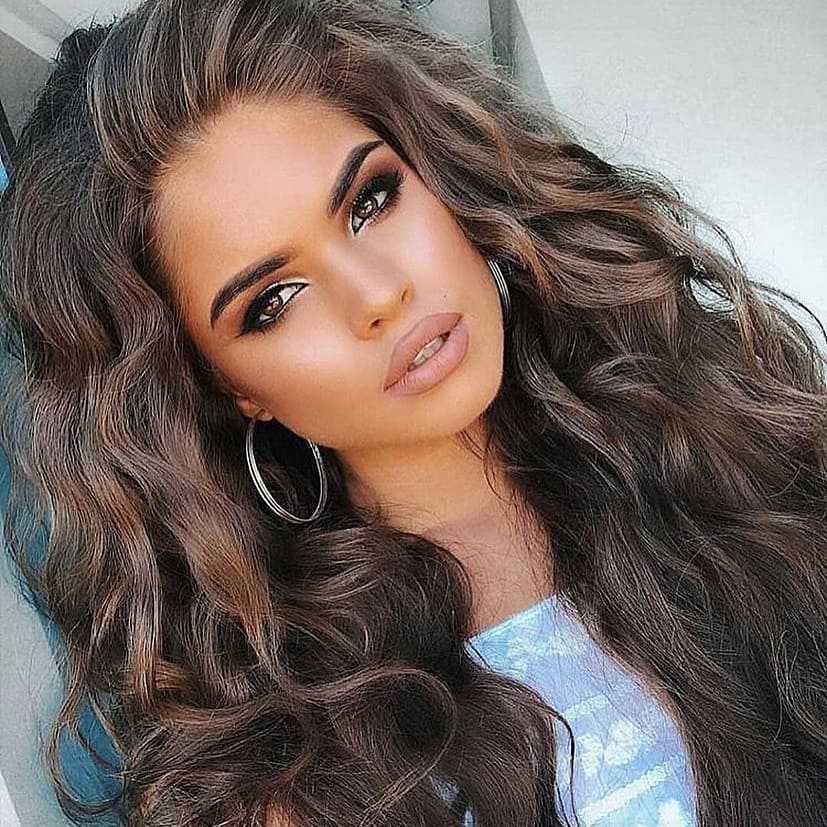 Europe women large brown hair wig big wave curly hair 波浪 - 图1