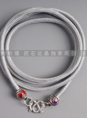 原创翡翠蜜蜡吊坠绳佛牌链子