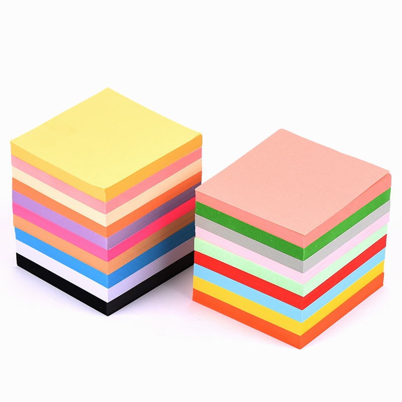 元浩折纸纸手工纸彩纸小号正方形纯色黑色白色红色粉色绿色灰色黄 - 图0