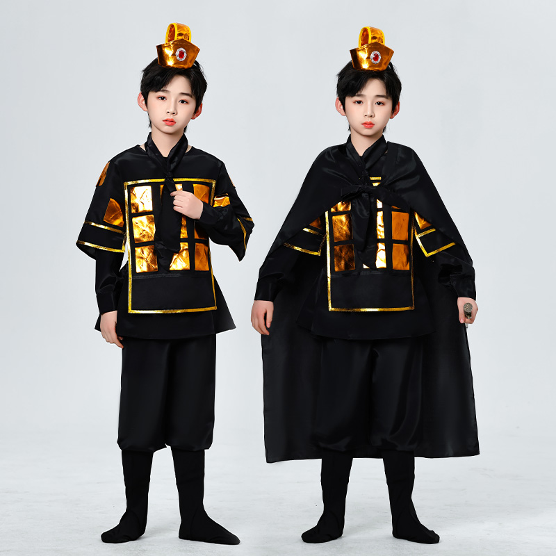 古代儿童士兵服装男女岳家军盔甲戏曲花木兰表演服将军演出满江红 - 图2