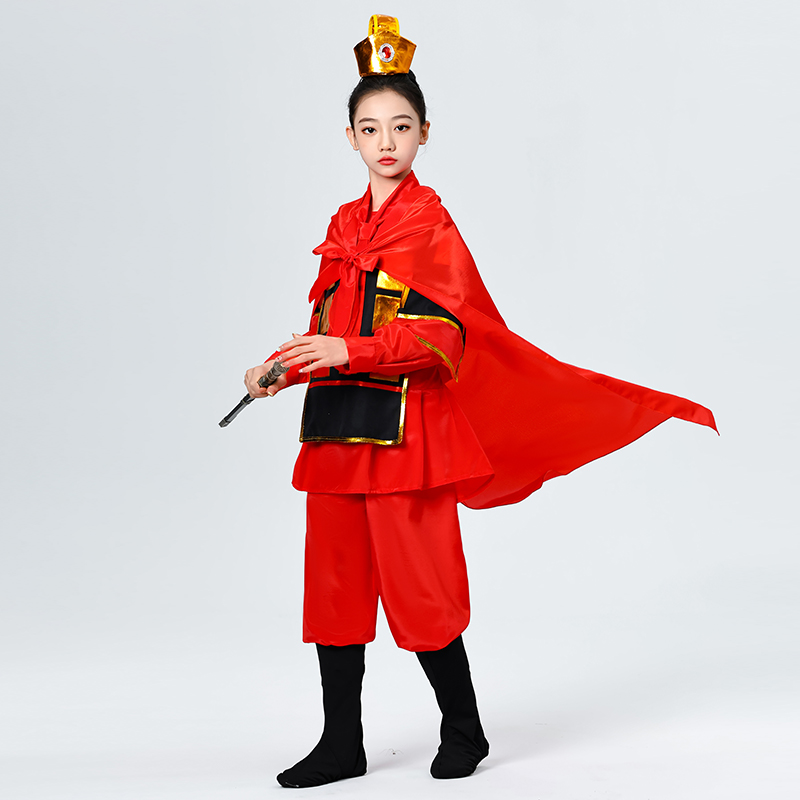 古代儿童士兵服装男女岳家军盔甲戏曲花木兰表演服将军演出满江红 - 图3