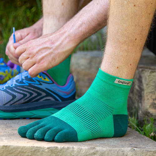 Injinji中筒五指袜男女薄马拉松运动瑜伽专业跑步袜子Coolmax速干 - 图1