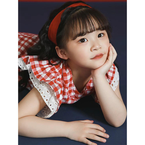 元旦复古港风演出服主题潮童T台走秀服装幼儿园运动会格子裙女童 - 图2