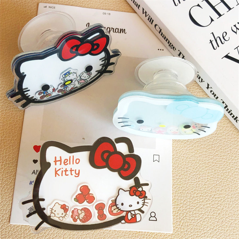 新款可爱凯蒂猫手机摇摇乐气囊支架可伸缩折叠粘贴式指环扣简约,淘宝优惠券,粉丝福利购,淘宝优惠卷