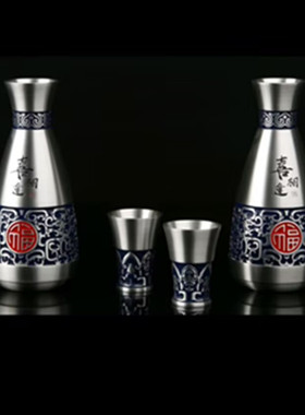 纯锡壶装白酒壶倒酒分酒器复古家用酒壶套小酒杯装中国风