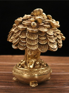 开业店铺客厅桌面摇钱树铜