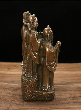 五路财神黄铜客厅供奉纯铜