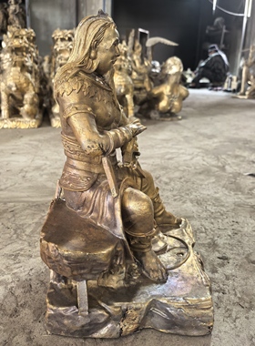 高度40公分纯铜《伏羲》 三皇八卦道家神像 人文始祖  家用供奉