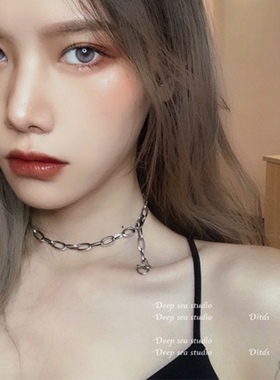 潜入深海定制日韩钛钢女短款项链