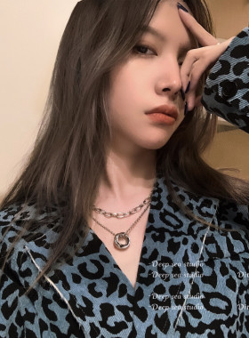 冷淡风潜入深海叠戴双层钛钢项链