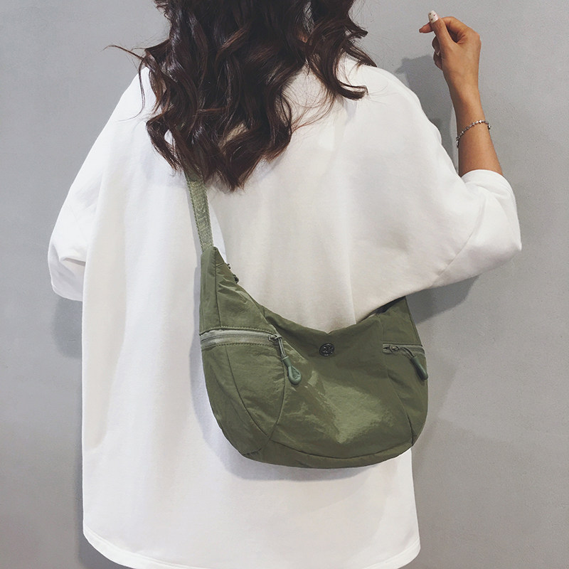 Linglan five-color simple lazy style washed canvas bag