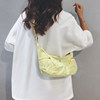 Linglan six-color simple and fashionable canvas cross-body dumpling bag