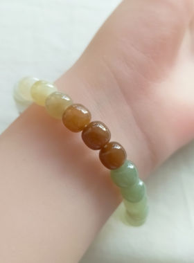 新疆和田玉多宝手串单圈女手链7*8mm老型珠