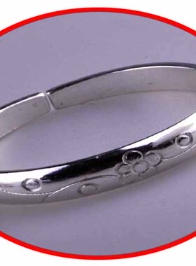 丽江雪花银梅花足银手镯