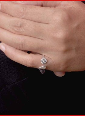 925银饰钉子和心戒指日韩风男士