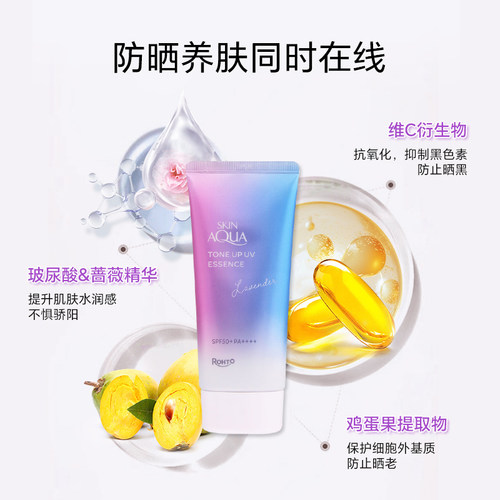 乐敦SKIN AQUA彩虹防晒霜隔离二合一便携修饰暗黄肌清透70g - 图2