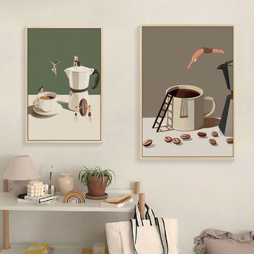 咖啡厅装饰画coffee奶茶甜品氛围布置墙现代时尚厨房海报创意挂画 - 图1