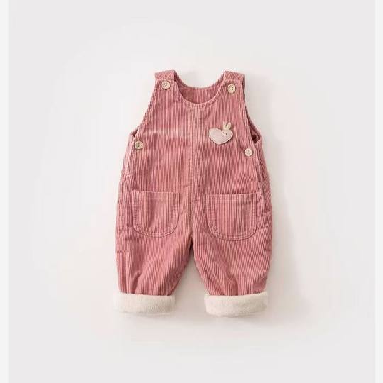 2025儿童灯芯绒裤连体裤婴幼儿小童0-5岁休闲裤秋冬可爱背带裤