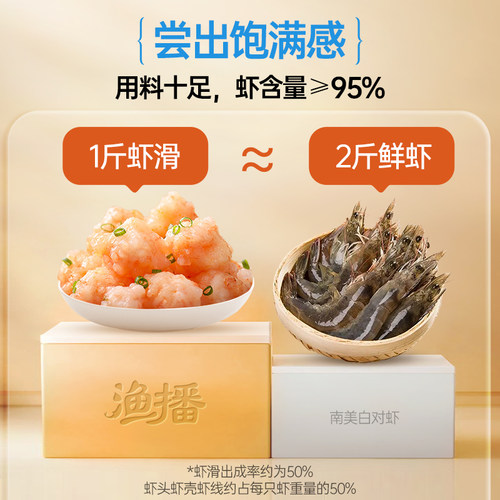 渔播青虾滑新鲜手打虾滑火锅店专用商用火锅配菜海鲜丸子食材500g - 图0
