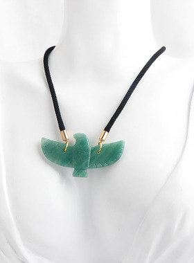 天然水晶玛瑙半宝石紫晶东陵玉虎眼石雄鹰 老鹰项链吊坠跨境新品