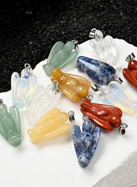 天然水晶天使挂件水晶雕刻品天使吊坠电商热销款珠宝水晶吊坠