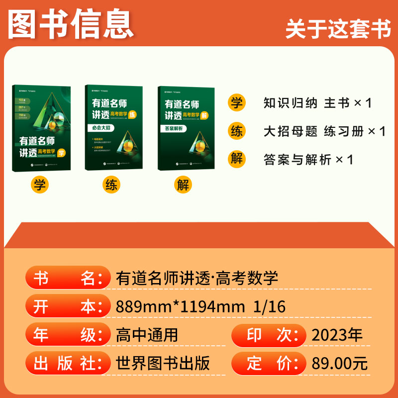 全国通用有道名师讲透高考数学有道全归纳高中数学2024题型知识清单大全高一二三必修选修高考数学高频模型清单高中数理化公式大全 - 图0