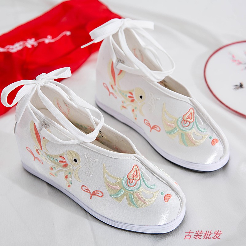 古装女款内增高鞋戏鞋古风COS女鞋古装日常汉服鞋古代布鞋千层底_虎窝淘