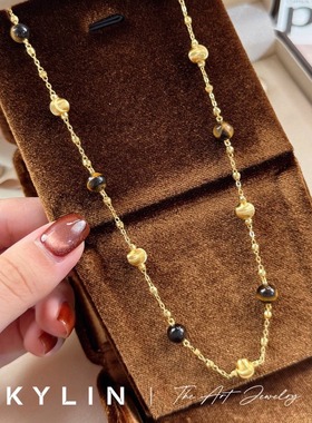 精工高版本虎眼石项链