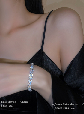 闪耀~古巴满钻手链女轻奢高级感