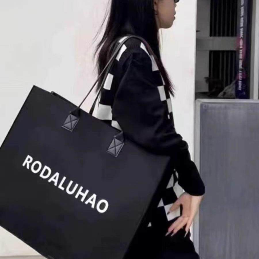 新款毛毡包手提袋超大容量网红毛毡手提袋简约字母百搭时尚单肩包,淘宝优惠券,粉丝福利购,淘宝优惠卷