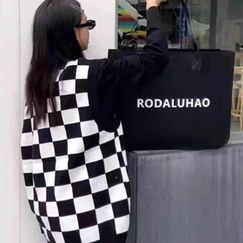 新款毛毡包手提袋超大容量网红毛毡手提袋简约字母百搭时尚单肩包,淘宝优惠券,粉丝福利购,淘宝优惠卷