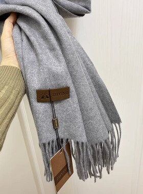 加厚纯色羊绒围巾百搭男女秋冬