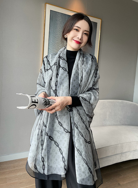 春秋百搭女款丝巾洋气时尚