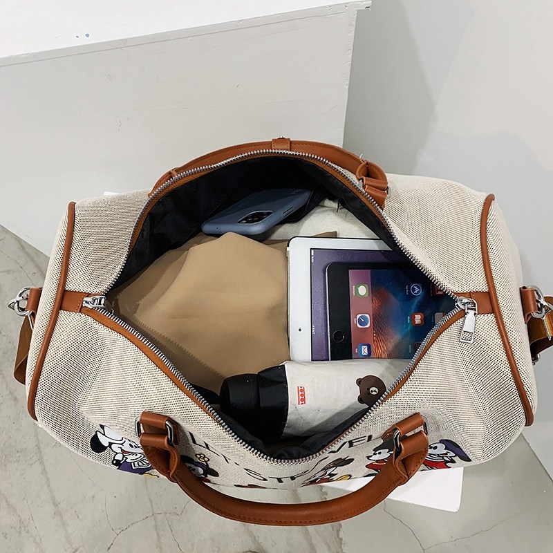 新疆棉环保帆布健身包印花旅行包大容量出差登机休闲行李袋训练包,淘宝优惠券,粉丝福利购,淘宝优惠卷