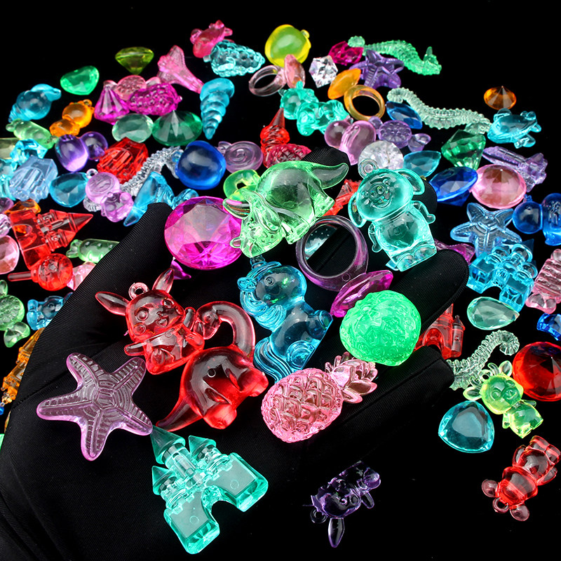 儿童宝石玩具钻石水晶亚克力塑料七彩动物公主考古过家家宝藏礼物,淘宝优惠券,粉丝福利购,淘宝优惠卷