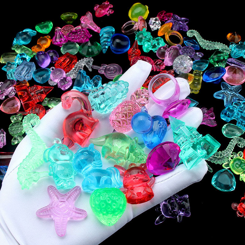 儿童宝石玩具钻石水晶亚克力塑料七彩动物公主考古过家家宝藏礼物,淘宝优惠券,粉丝福利购,淘宝优惠卷