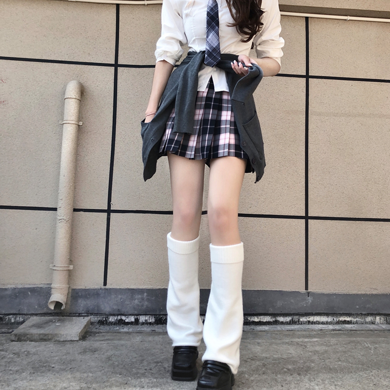 jk针织白色堆堆袜子女y2k辣妹小腿套日系学生亚文化原宿长筒袜套,淘宝优惠券,粉丝福利购,淘宝优惠卷