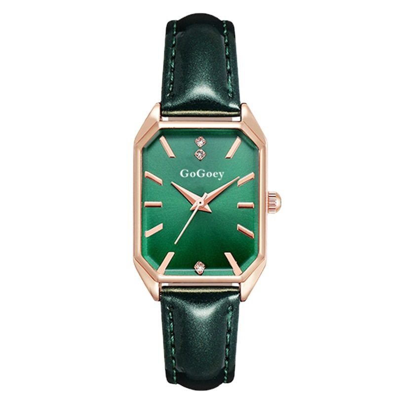 欧美复古女表 ins风小众轻奢简约气质方形表盘小绿表学生女式腕表,淘宝优惠券,粉丝福利购,淘宝优惠卷