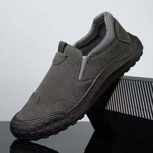 春秋季男鞋2025新款透气防滑防臭耐磨透气休闲百搭男士工作鞋布鞋 - 图0
