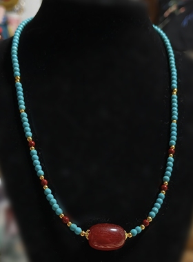 绿松石复原款短璎珞项链国风配饰