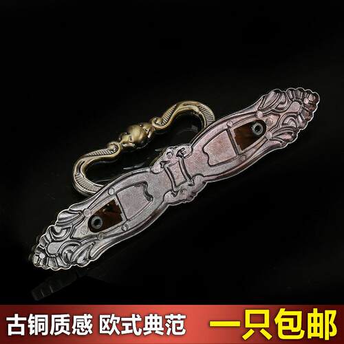 欧式抽屉单孔拉手衣柜橱柜古铜拉环把手中式仿古简约吊环柜门手柄 - 图3