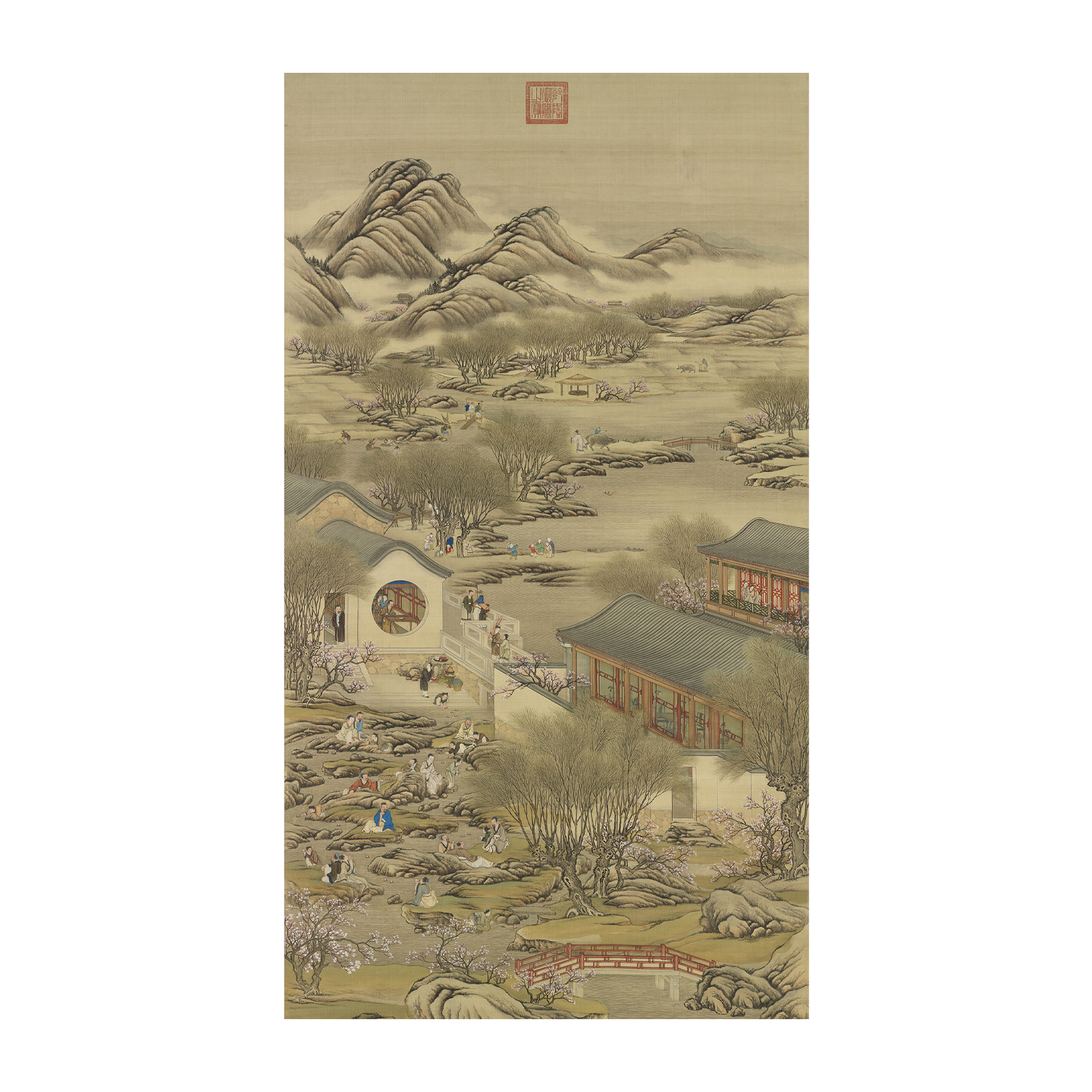 清院本十二月令图国画工笔山水人物画高清复制学习范本玄关画挂画,淘宝优惠券,粉丝福利购,淘宝优惠卷