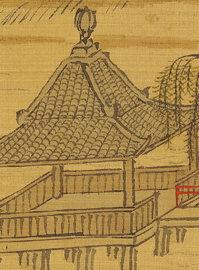 清代顾洛鹤听琴图工笔画仿古书画客厅玄关装饰画高清复刻临摹彩稿