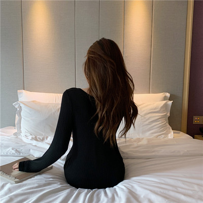 时尚套装女士春秋季2024年新款修身圆领保暖打底秋衣秋裤两件套薄