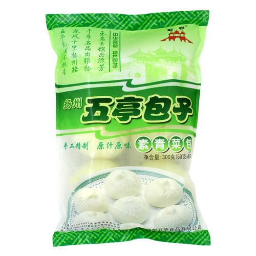 扬州特产五亭速冻纯素青菜香菇包300g/袋素食主义营养早餐包邮 - 图3