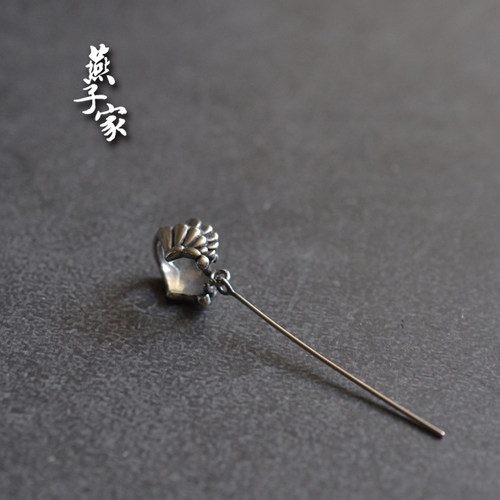 燕子家925纯银胜利之翼复古绕式吊坠头牛鼻孔小孔大绳圈夹扣配件 - 图2