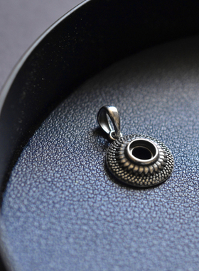 燕子家男女款纯银复古吊坠托5mm