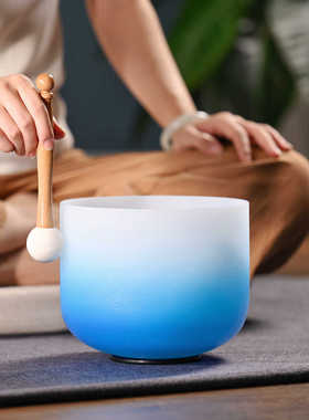 水晶钵颂钵赠橡胶棒瑜伽水晶音钵