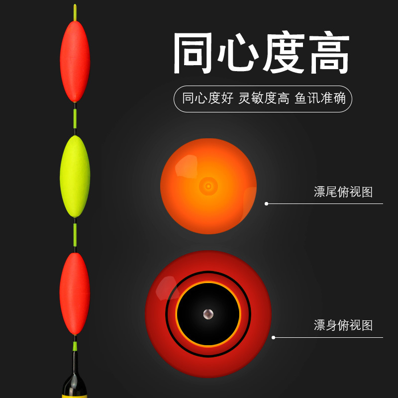 矶竿滑漂海钓矶钓漂大粗尾深荧光漂吃铅30/40/50克青草鲢鳙大物漂-图2