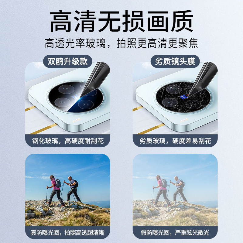 适用vivox300pro镜头膜x200s相机x100s后置钢化膜x300手机x100spro摄像头x200ultra盖x200promini叉u贴膜vivo